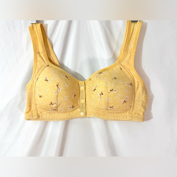 Daisy Bra Lightweight With Front Snap Closure In A Floral Daisy Print Size 38 - Picture 2 of 8